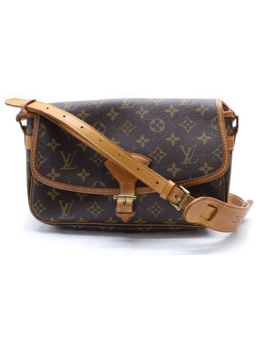 Louis Vuitton Monogram Solonge Bag Brown Leather Gold